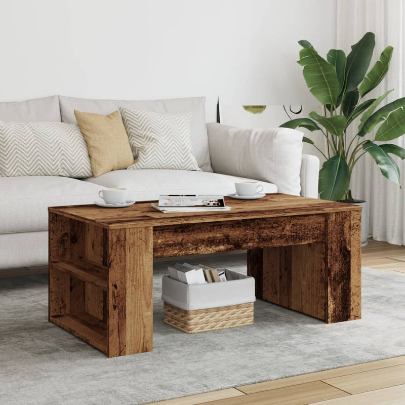 vidaXL antik fa színű szerelt fa dohányzóasztal 102 x 55 x 42 cm