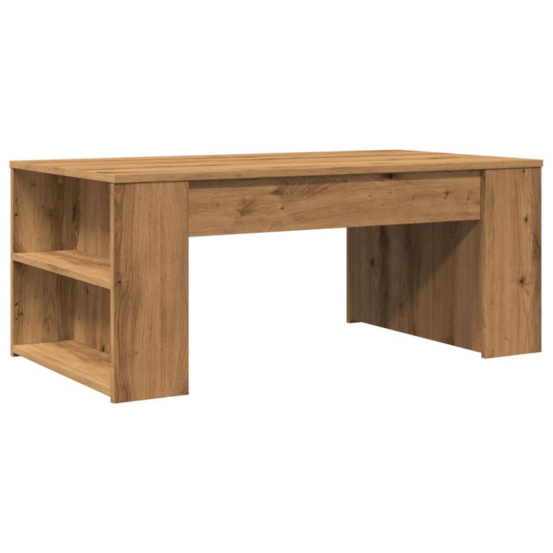 vidaXL kézműves tölgy színű szerelt fa dohányzóasztal 102 x 55 x 42 cm