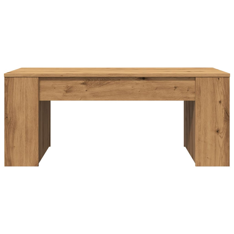 vidaXL kézműves tölgy színű szerelt fa dohányzóasztal 102 x 55 x 42 cm