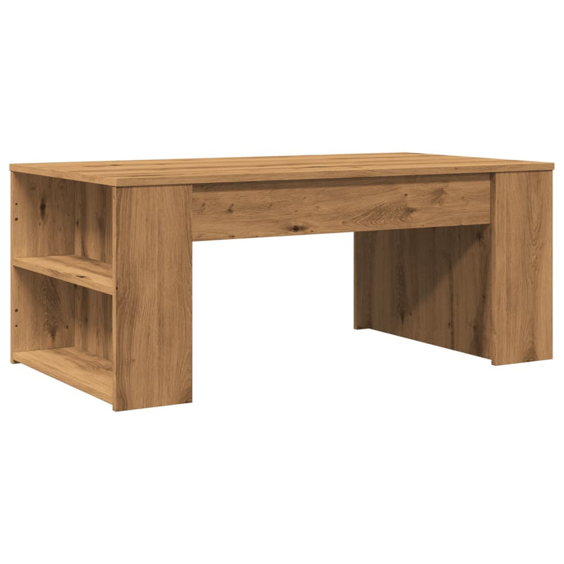 vidaXL kézműves tölgy színű szerelt fa dohányzóasztal 102 x 55 x 42 cm