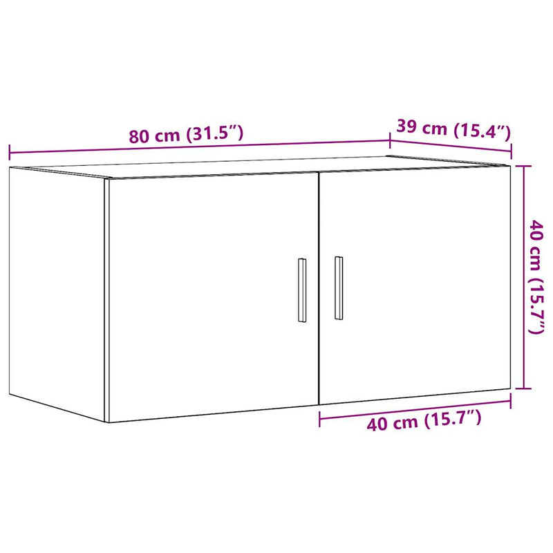 vidaXL antik fa színű szerelt fa faliszekrény 80x39x40 cm