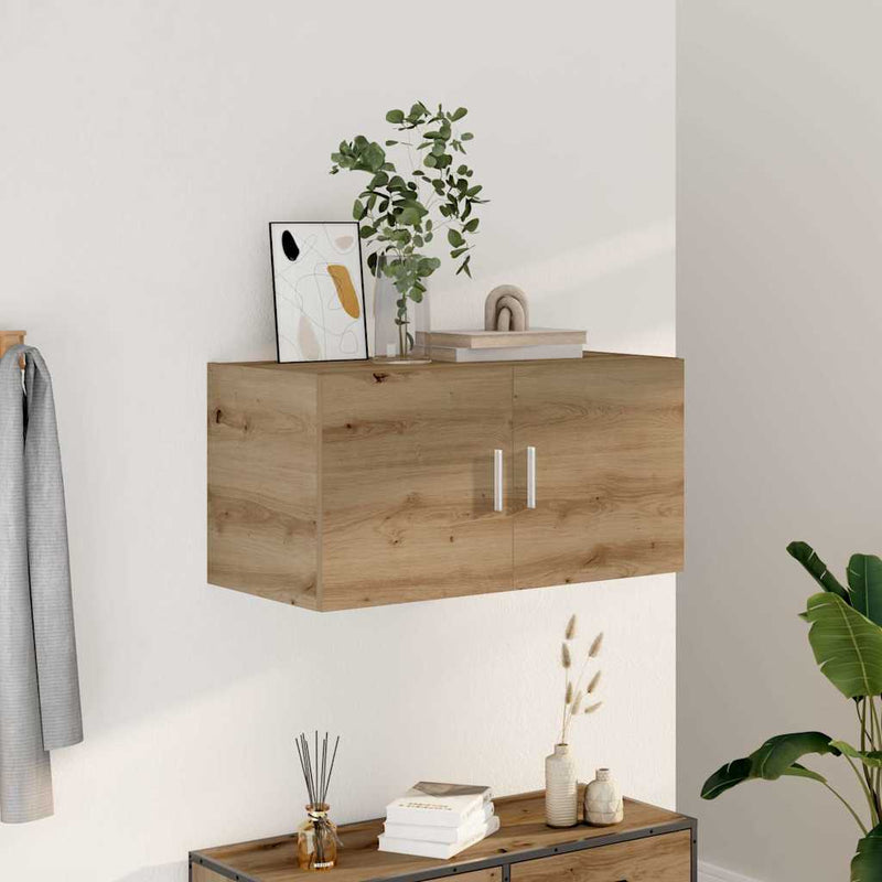 vidaXL kézműves tölgy színű szerelt fa faliszekrény 80 x 39 x 40 cm
