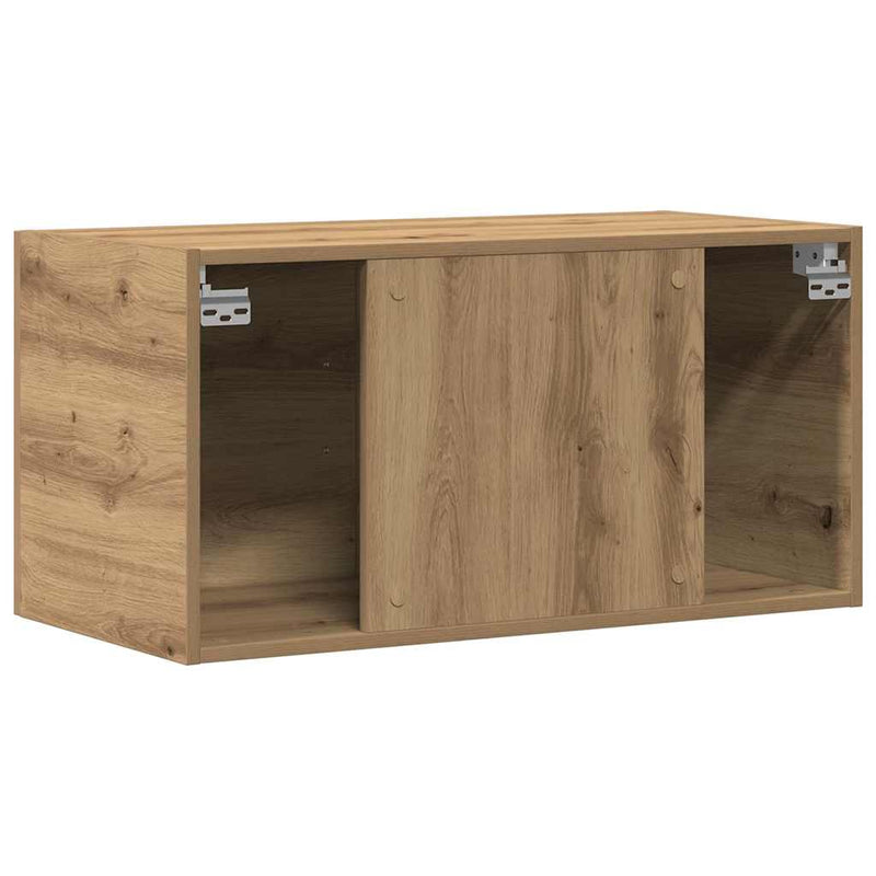 vidaXL kézműves tölgy színű szerelt fa faliszekrény 80 x 39 x 40 cm