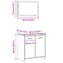 vidaXL Fürdőszoba szekrény tükörrel Régi fából készült fűrészáru