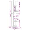 vidaXL Régi fa forgácslap könyvszekrény 36 x 30 x 171 cm