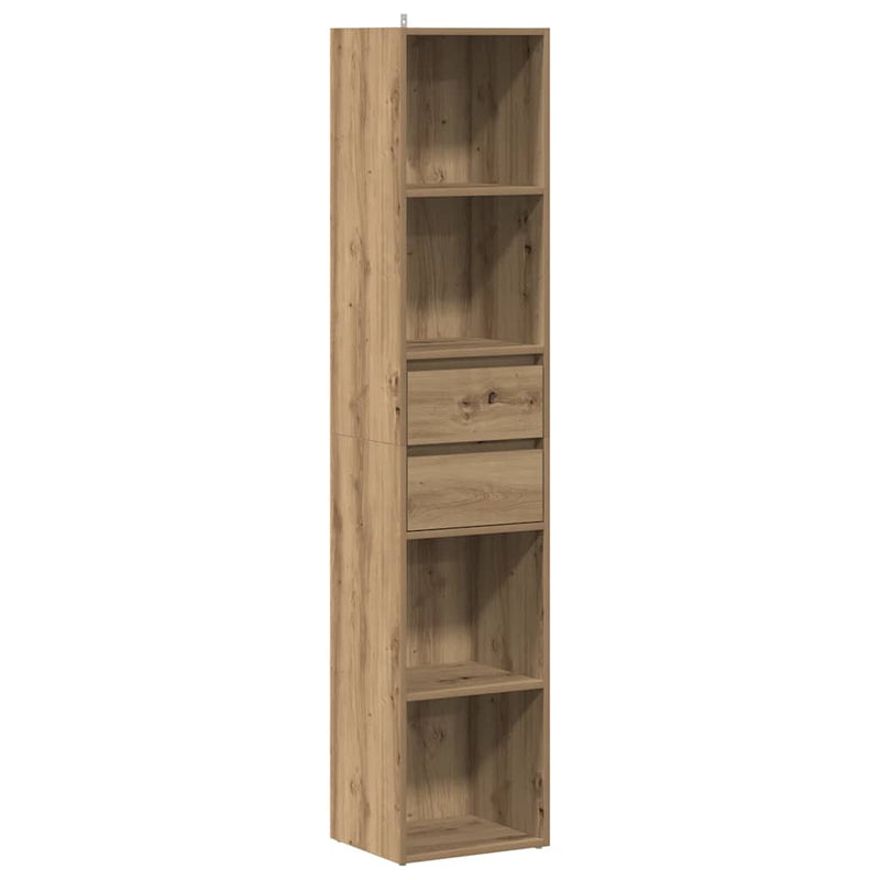 vidaXL kézműves tölgy színű szerelt fa könyvszekrény 36x30x171 cm