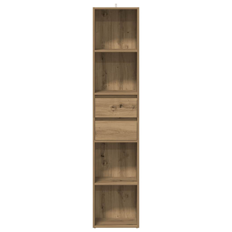 vidaXL kézműves tölgy színű szerelt fa könyvszekrény 36x30x171 cm