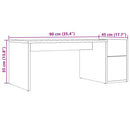vidaXL kézműves tölgy színű szerelt fa dohányzóasztal 90 x 45 x 35 cm