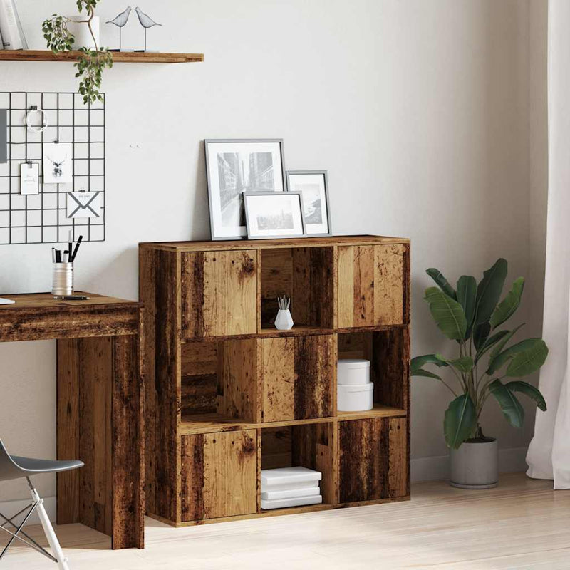 vidaXL antik fa színű szerelt fa könyvespolc 90 x 28 x 90 cm