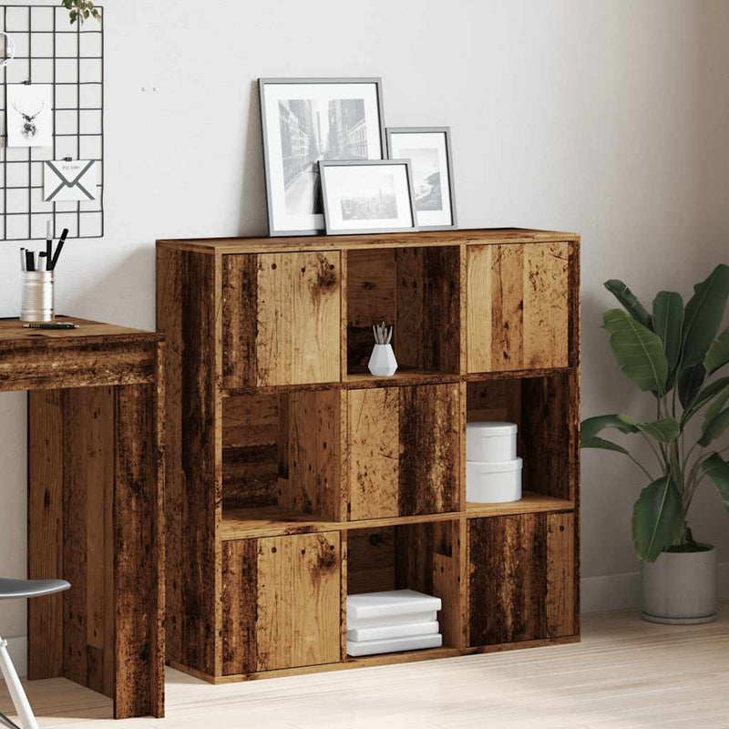 vidaXL antik fa színű szerelt fa könyvespolc 90 x 28 x 90 cm