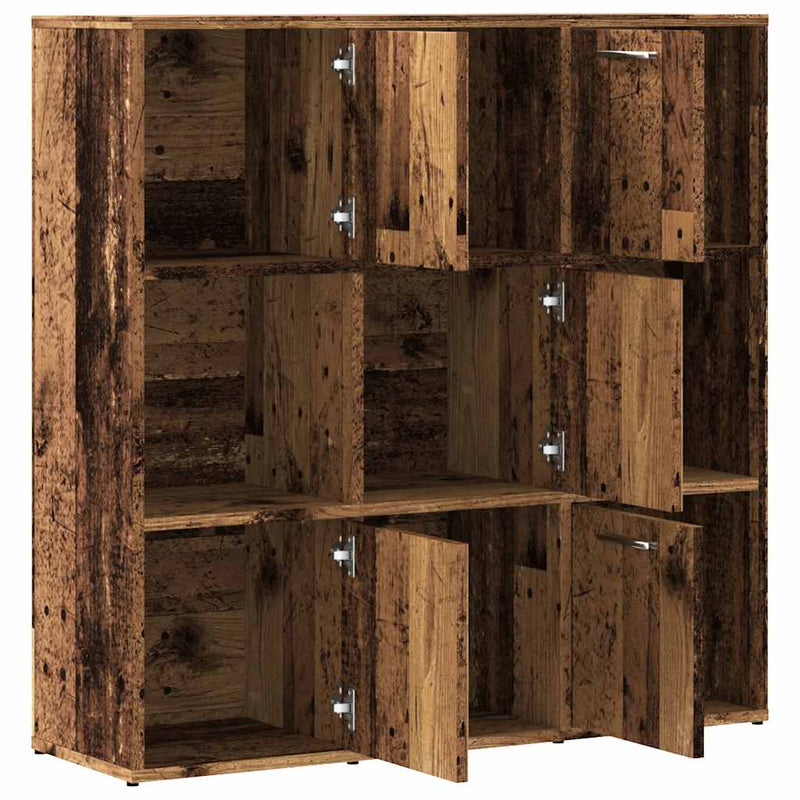vidaXL antik fa színű szerelt fa könyvespolc 90 x 28 x 90 cm