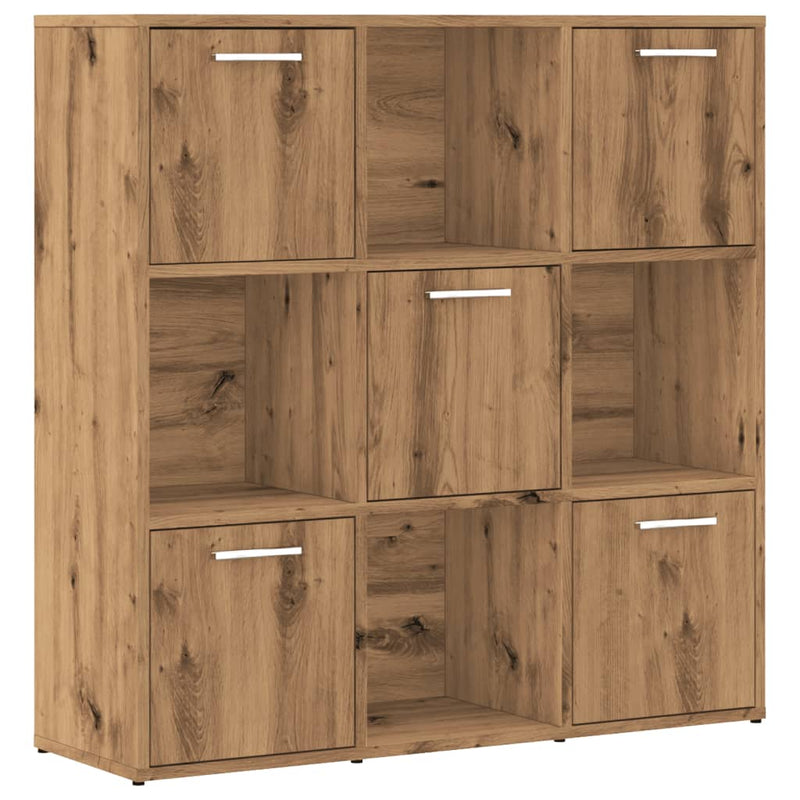 vidaXL kézműves tölgy színű szerelt fa könyvespolc 90 x 28 x 90 cm