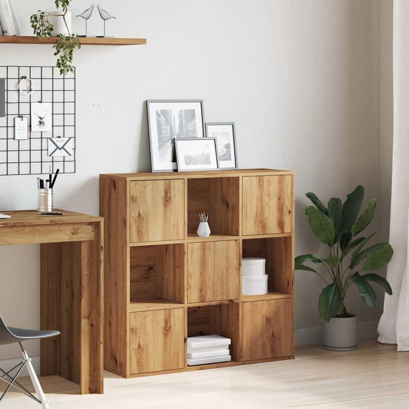vidaXL kézműves tölgy színű szerelt fa könyvespolc 90 x 28 x 90 cm