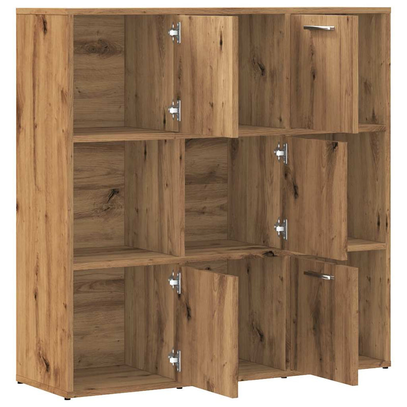 vidaXL kézműves tölgy színű szerelt fa könyvespolc 90 x 28 x 90 cm