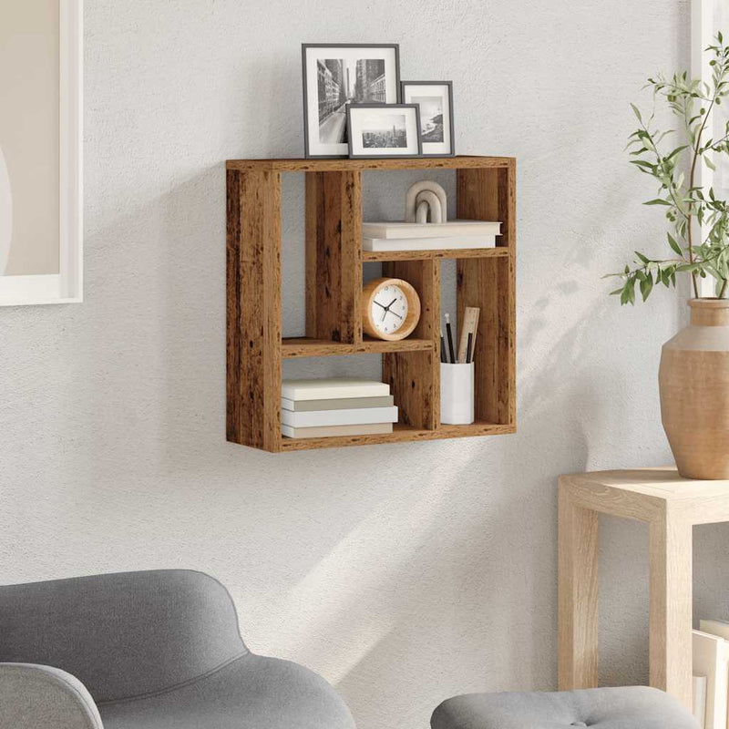 vidaXL antik fa színű szerelt fa fali polc 45 x 16 x 45 cm