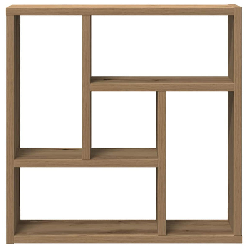 vidaXL kézműves tölgy színű szerelt fa fali polc 45 x 16 x 45 cm