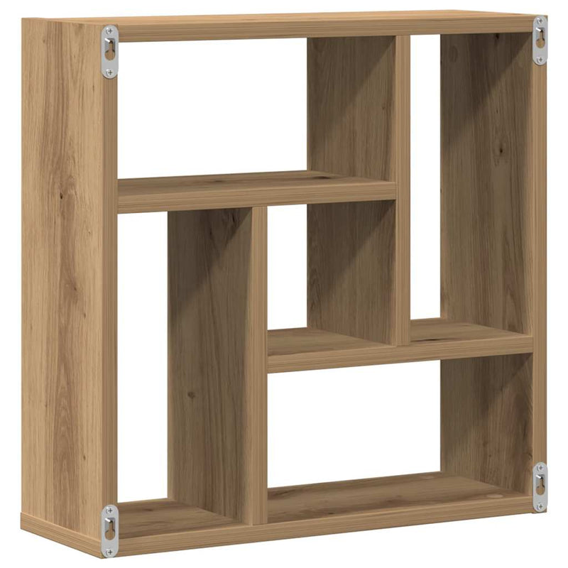vidaXL kézműves tölgy színű szerelt fa fali polc 45 x 16 x 45 cm
