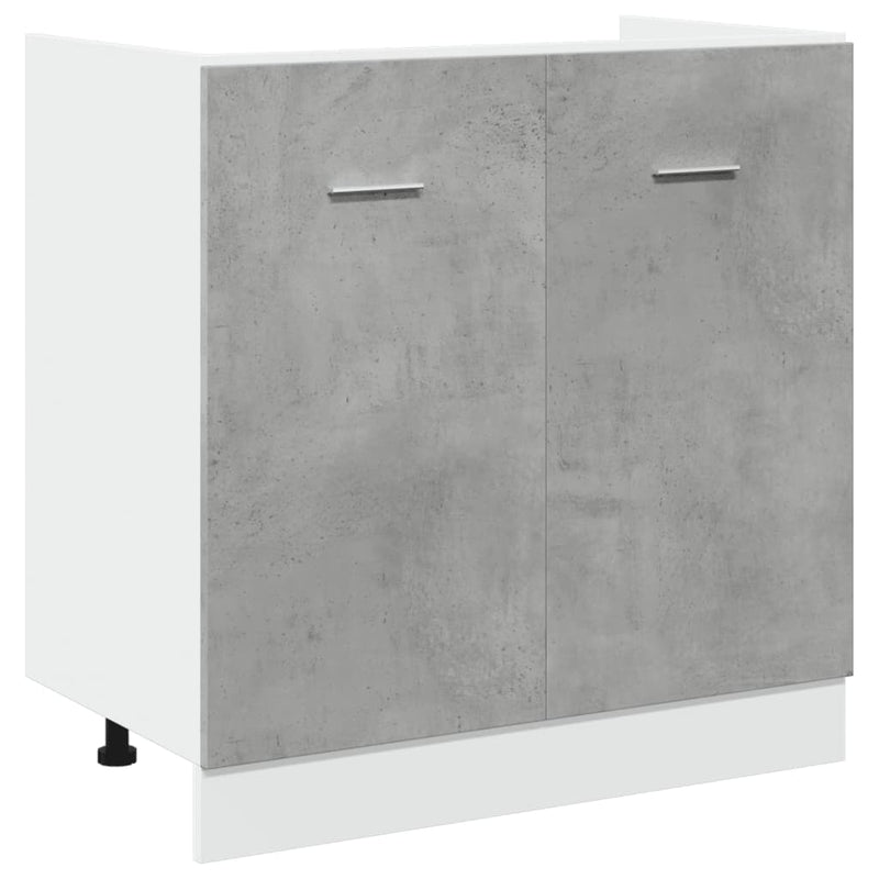 vidaXL betonszürke szerelt fa mosogató alsószekrény 80 x 46 x 81,5 cm