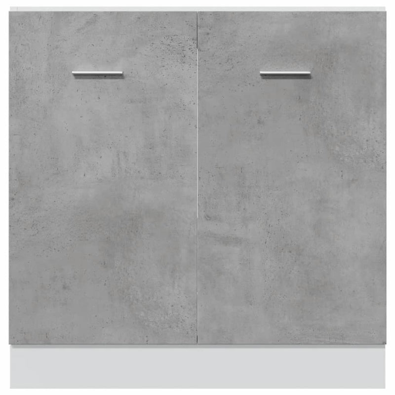 vidaXL betonszürke szerelt fa mosogató alsószekrény 80 x 46 x 81,5 cm