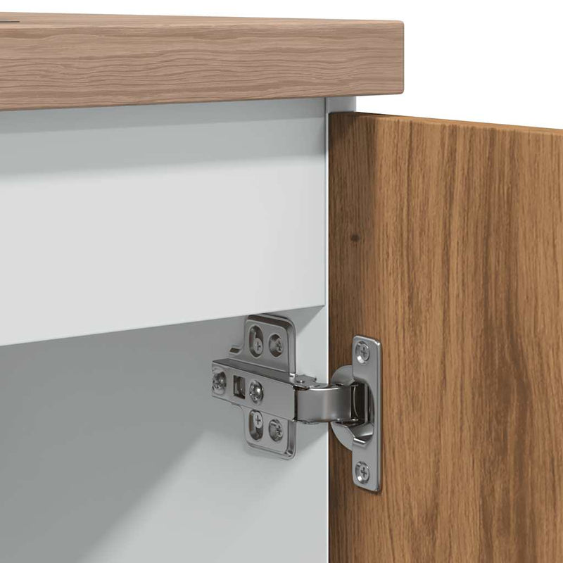 vidaXL kézműves tölgy szerelt fa mosogató alsószekrény 80x46x81,5 cm