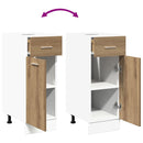 vidaXL “Lyon” kézműves tölgyszínű szerelt fa fiókos alsószekrény