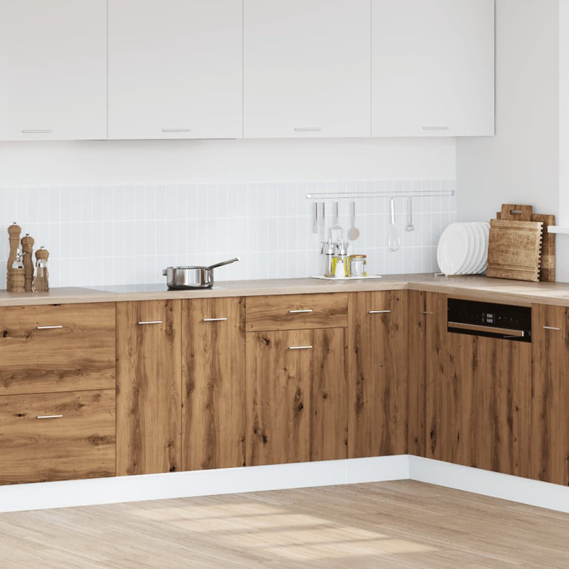 vidaXL kézműves tölgyszínű szerelt fa fiókos alsószekrény 50x46x81,5cm