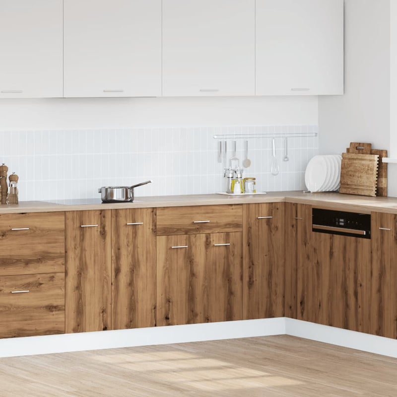 vidaXL kézműves tölgyszínű szerelt fa fiókos alsószekrény 60x46x81,5cm