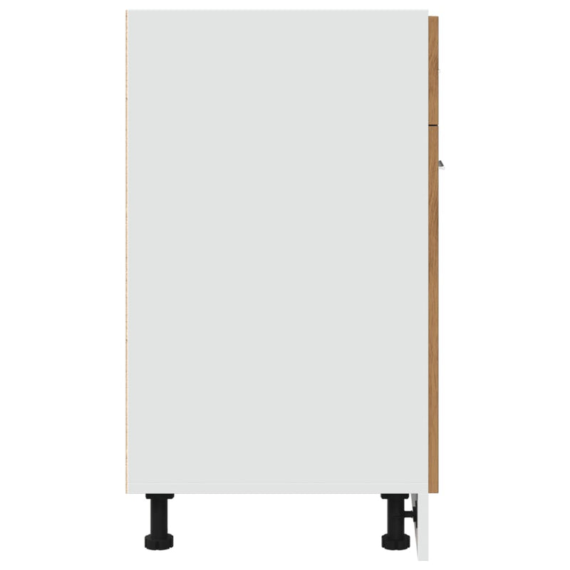 vidaXL kézműves tölgyszínű szerelt fa fiókos alsószekrény 60x46x81,5cm