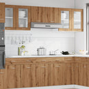 vidaXL kézműves tölgy színű szerelt fa függő üvegszekrény 40x31x60 cm