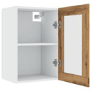 vidaXL kézműves tölgy színű szerelt fa függő üvegszekrény 40x31x60 cm