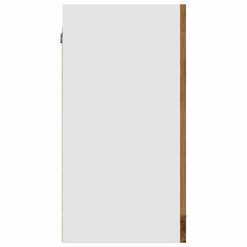 vidaXL kézműves tölgy színű szerelt fa függő üvegszekrény 40x31x60 cm