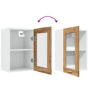 vidaXL kézműves tölgy színű szerelt fa függő üvegszekrény 40x31x60 cm