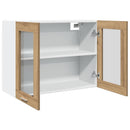 vidaXL “Lyon” kézműves tölgy szerelt fa függő üvegszekrény Oak