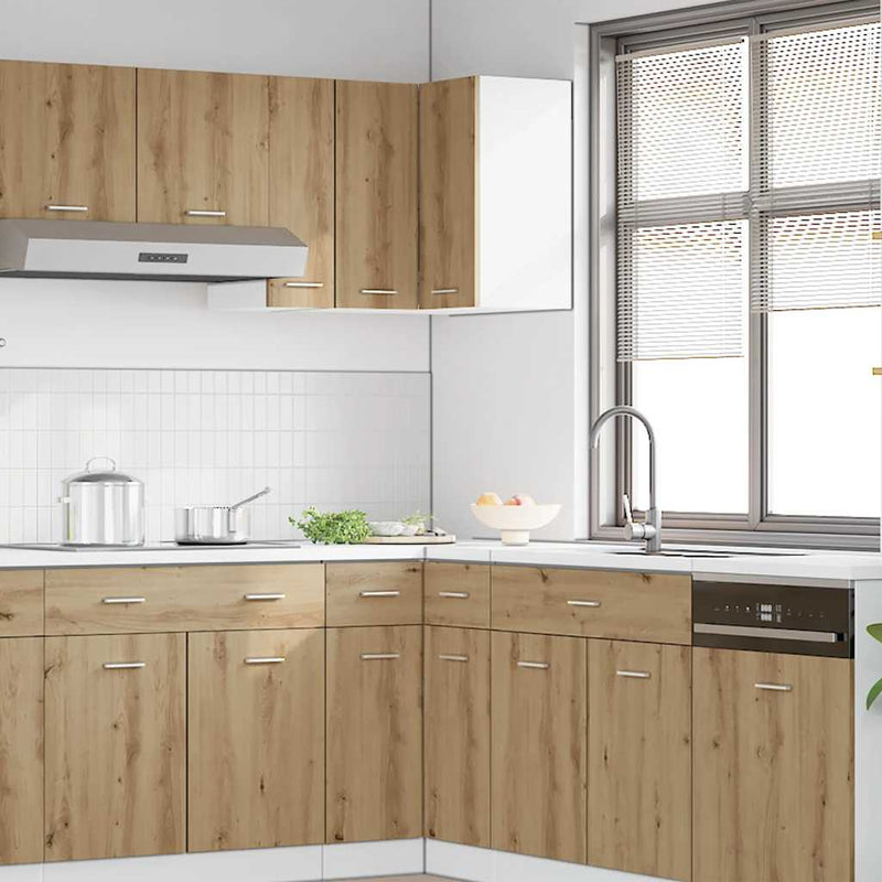 vidaXL “Lyon” kézműves tölgy szerelt fa függő sarokszekrény