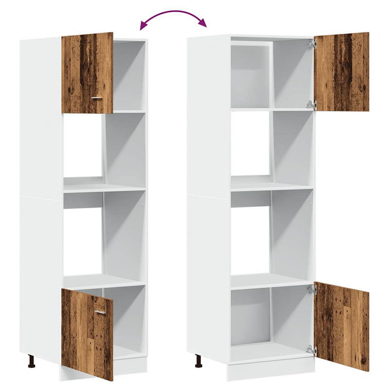 vidaXL antik fa szerelt fa mikrohullámú szekrény 60 x 57 x 207 cm