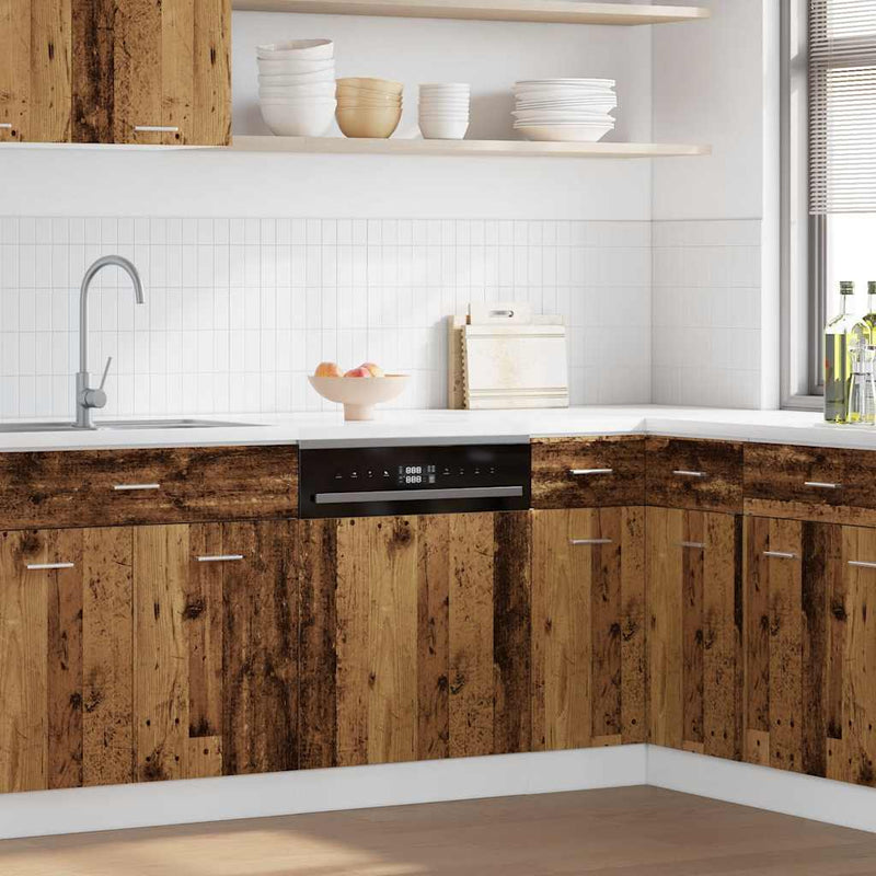 vidaXL Mosogatógép panel régi fa 45x3x67 cm műszaki fa