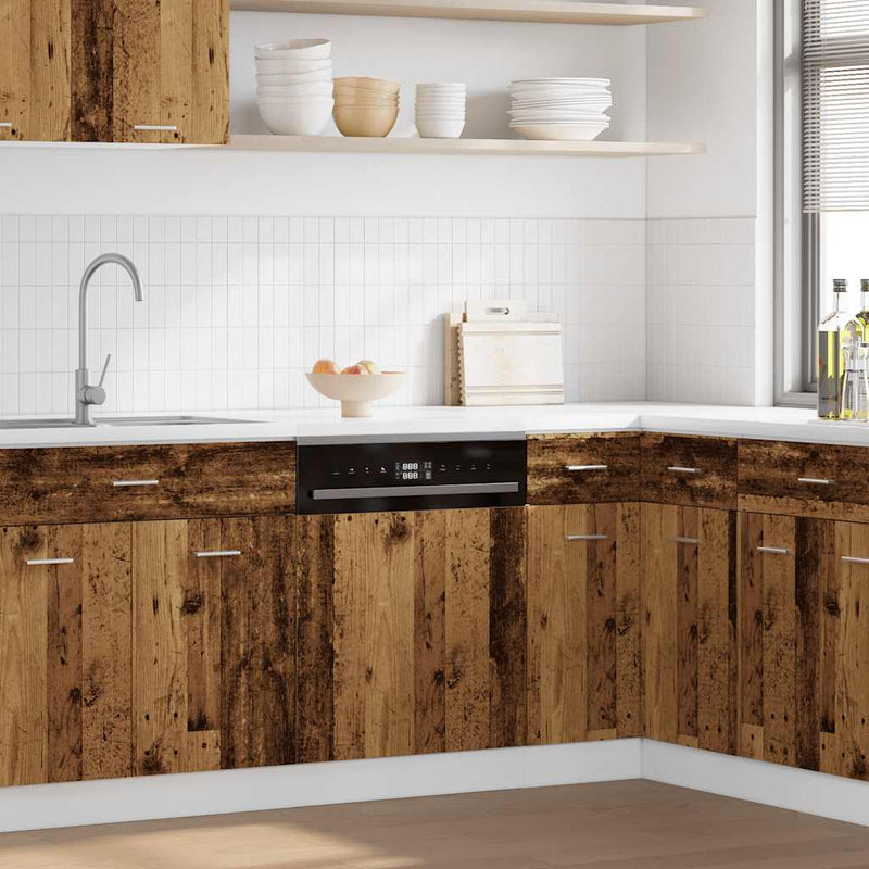 vidaXL antik fa színű szerelt fa mosogatógép-panel 60 x 1,5 x 67 cm