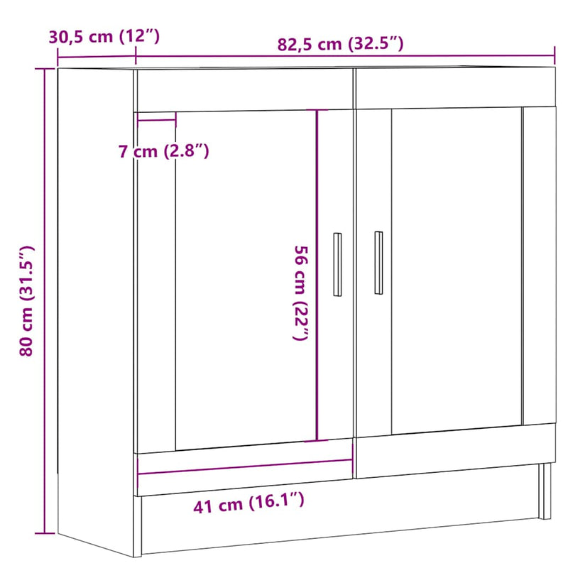 vidaXL antik fa színű szerelt fa könyvszekrény 82,5 x 30,5 x 80 cm