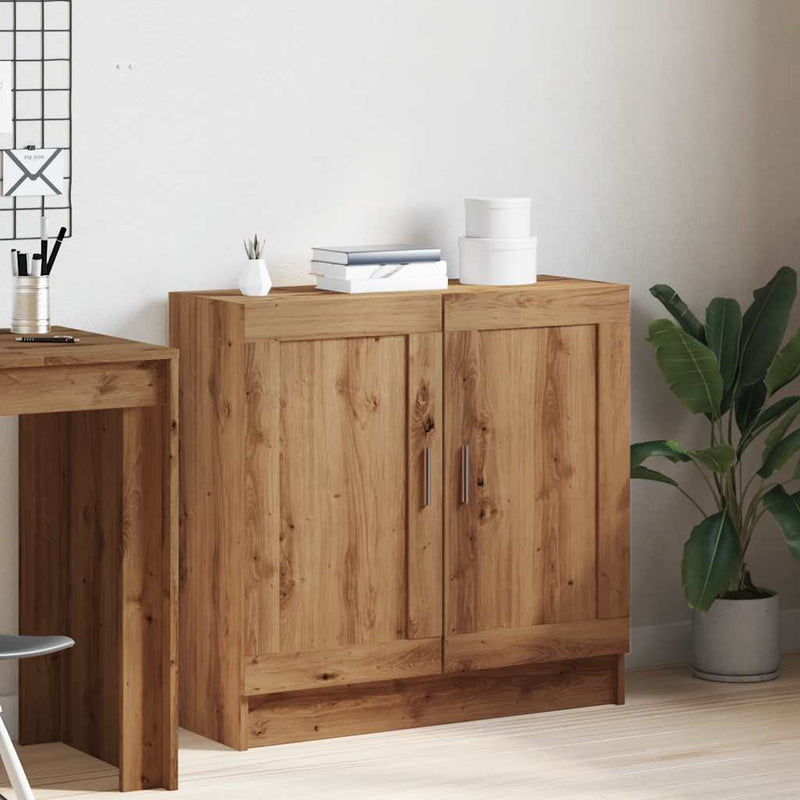 vidaXL kézműves tölgy színű szerelt fa könyvszekrény 82,5x30,5x80 cm