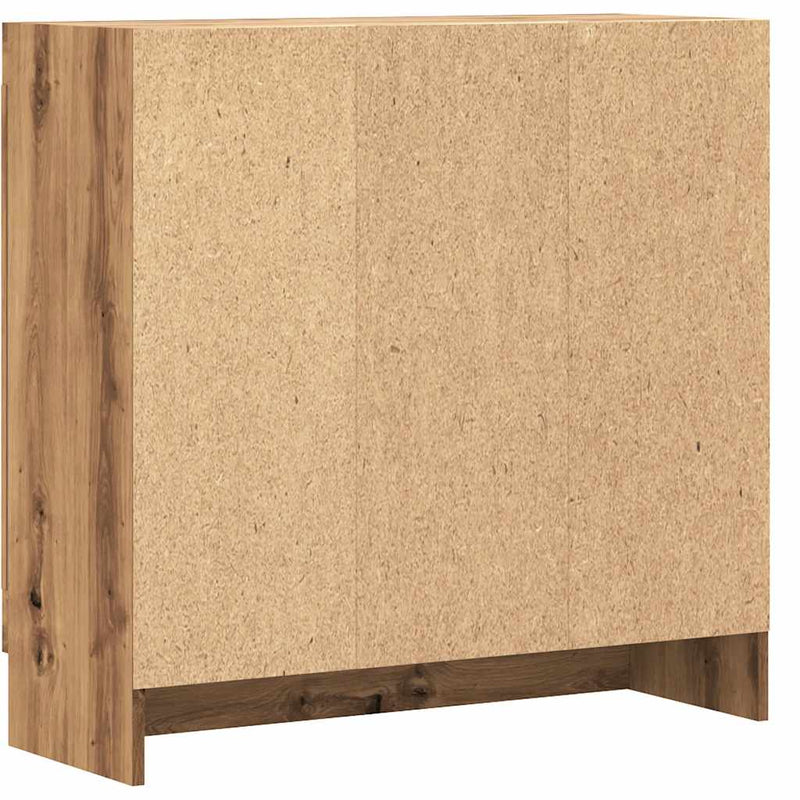 vidaXL kézműves tölgy színű szerelt fa könyvszekrény 82,5x30,5x80 cm