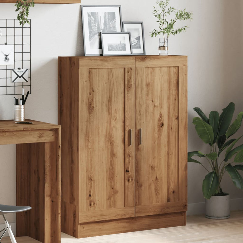 vidaXL kézműves tölgy színű szerelt fa könyvszekrény 82,5x30,5x115 cm