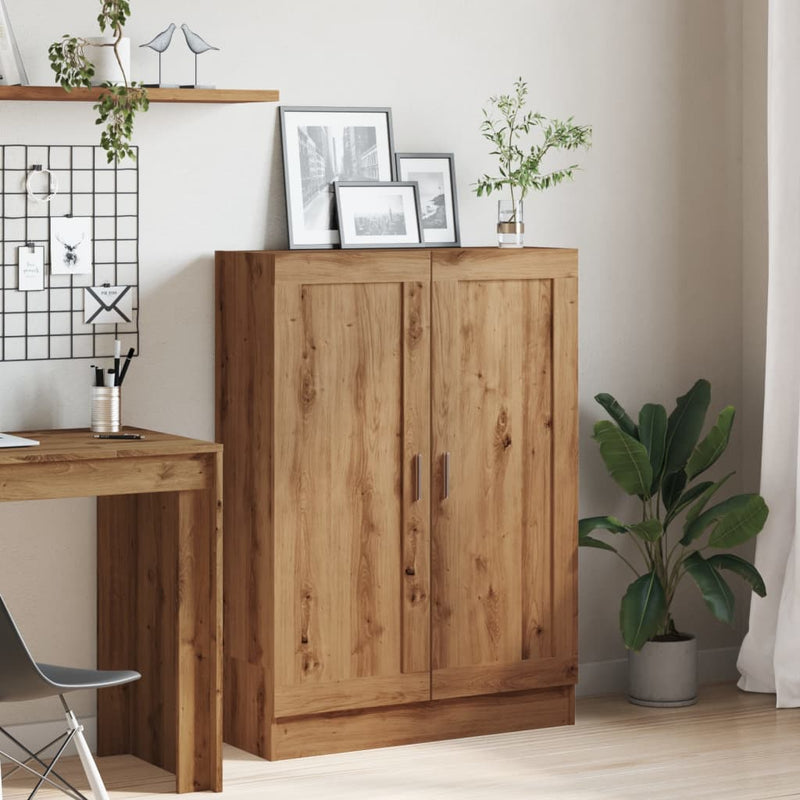 vidaXL kézműves tölgy színű szerelt fa könyvszekrény 82,5x30,5x115 cm