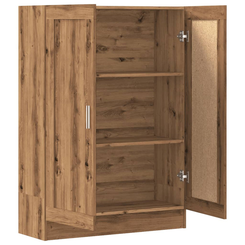vidaXL kézműves tölgy színű szerelt fa könyvszekrény 82,5x30,5x115 cm