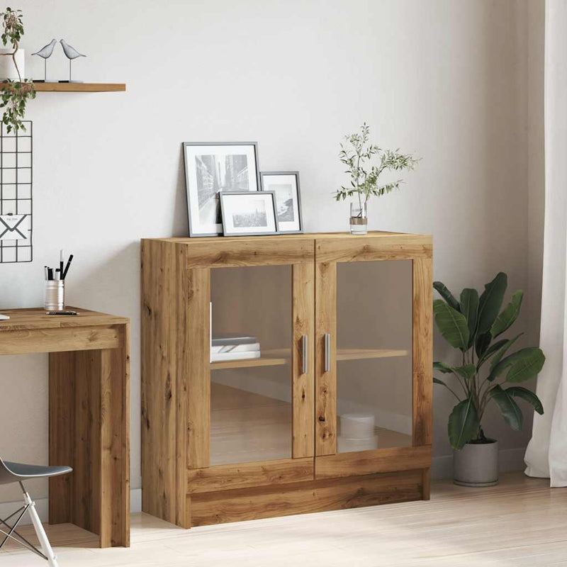 vidaXL kézműves tölgy színű szerelt fa könyvszekrény 82,5x30,5x80 cm