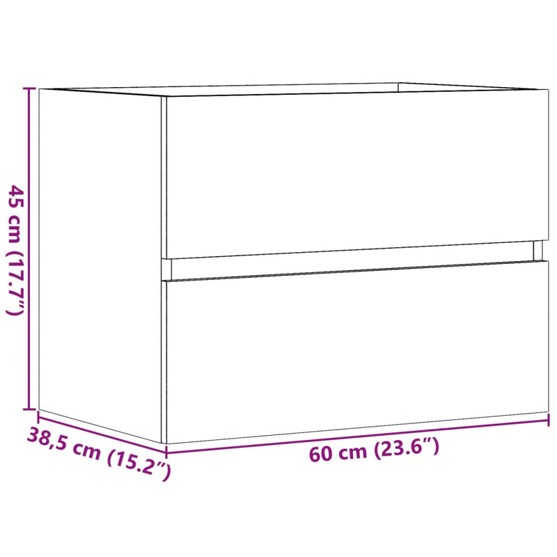 vidaXL betonszürke szerelt fa fürdőszobaszekrény 60 x 38,5 x 45 cm