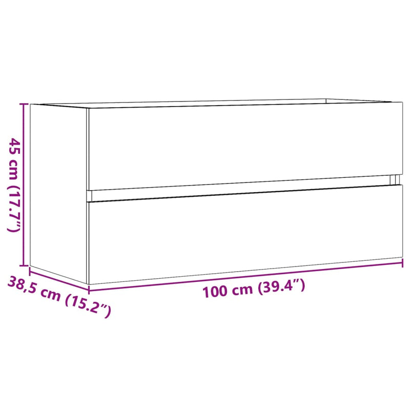 vidaXL antik fa színű szerelt fa mosdószekrény 100 x 38,5 x 45 cm