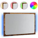 vidaXL antik fa színű fürdőszobatükör LED-világítással 60x8,5x38 cm