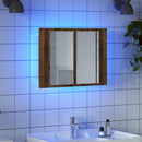 vidaXL antik fa színű szerelt fa tükörszekrény LED-del 60x12x45cm
