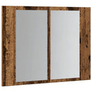 vidaXL antik fa színű szerelt fa tükörszekrény LED-del 60x12x45cm