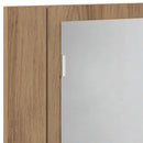 vidaXL kézműves tölgyszínű szerelt fa tükörszekrény LED-del 60x12x45cm